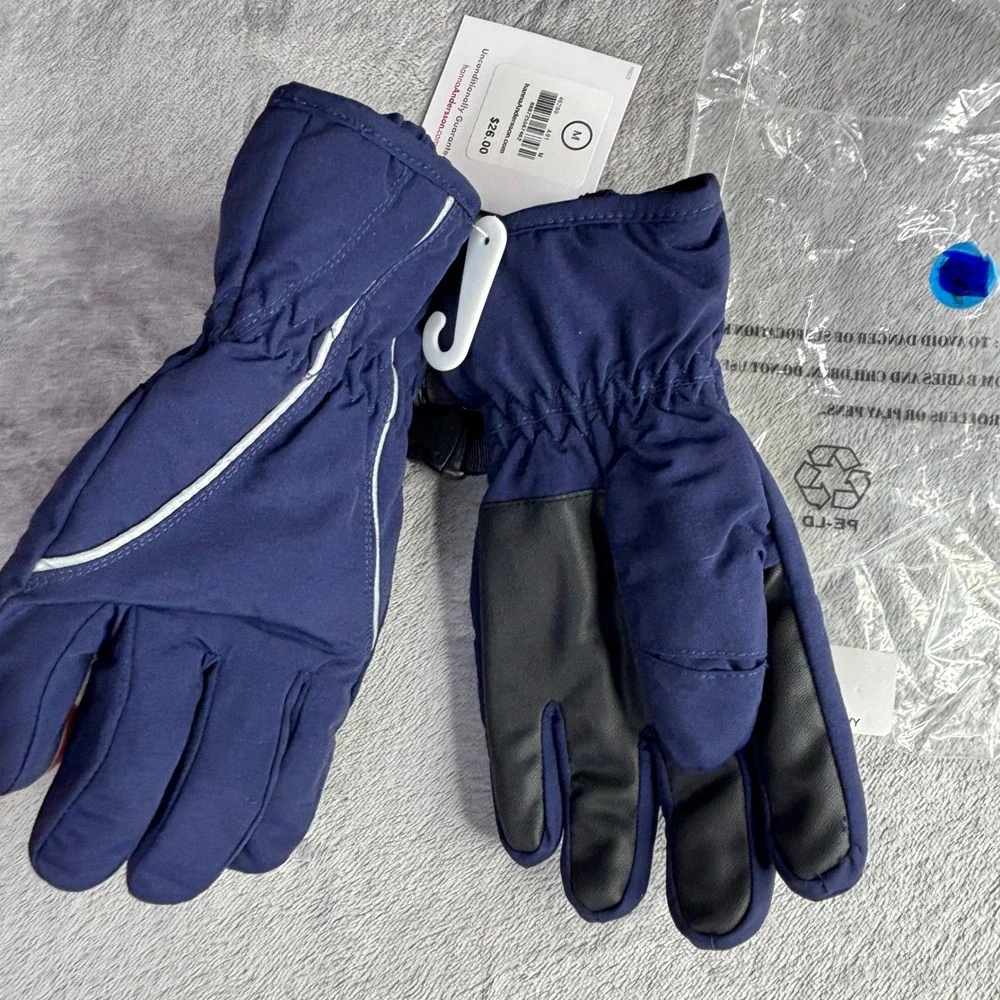 Hanna Andersson Insulated Gloves Kids Size M Navy Blue 3M Reflective 46280-A91-M